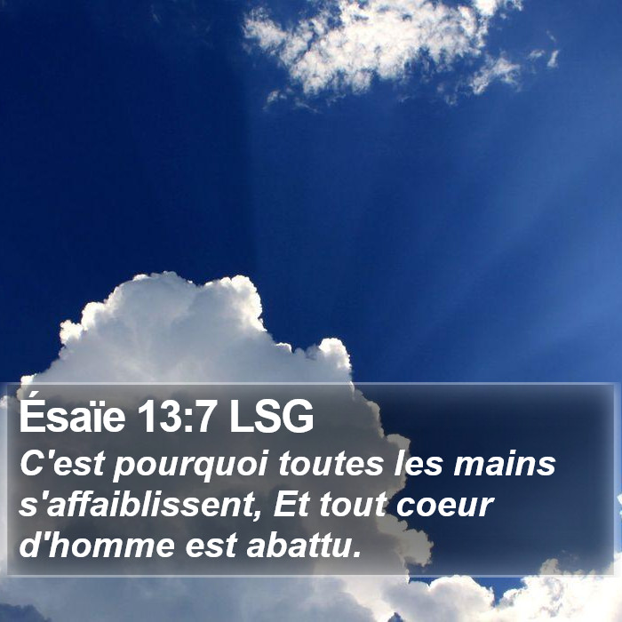 Ésaïe 13:7 LSG Bible Study