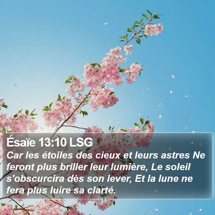 Ésaïe 13:10 LSG Bible Study