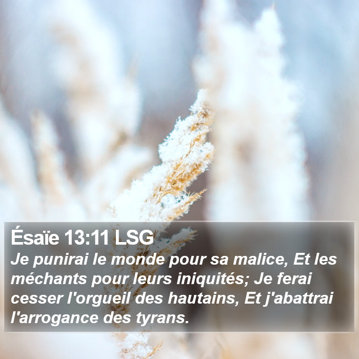 Ésaïe 13:11 LSG Bible Study