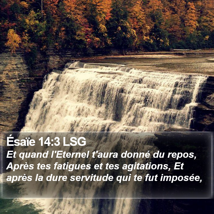 Ésaïe 14:3 LSG Bible Study