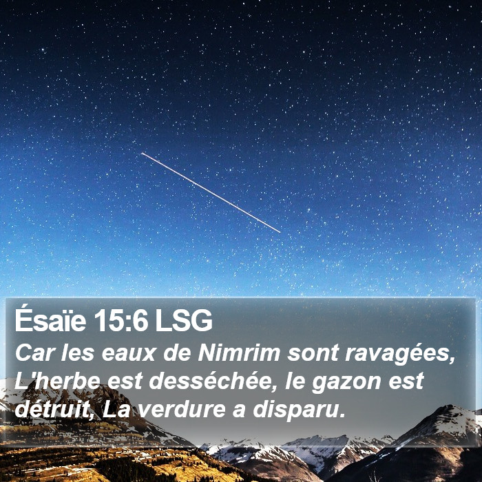 Ésaïe 15:6 LSG Bible Study