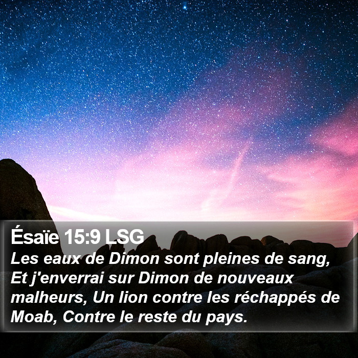 Ésaïe 15:9 LSG Bible Study