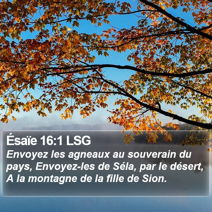 Ésaïe 16:1 LSG Bible Study