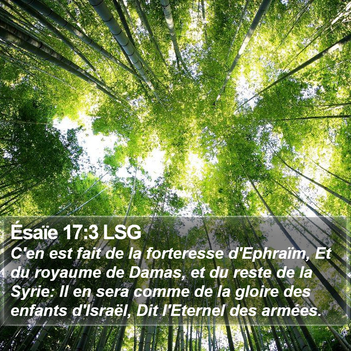 Ésaïe 17:3 LSG Bible Study