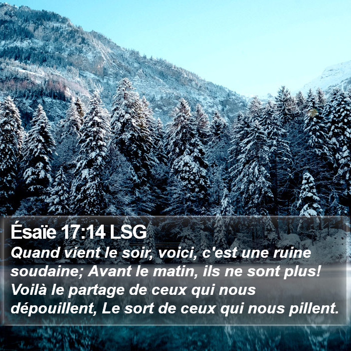 Ésaïe 17:14 LSG Bible Study