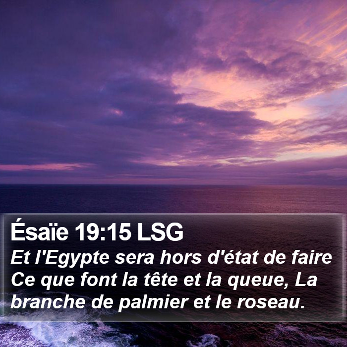 Ésaïe 19:15 LSG Bible Study