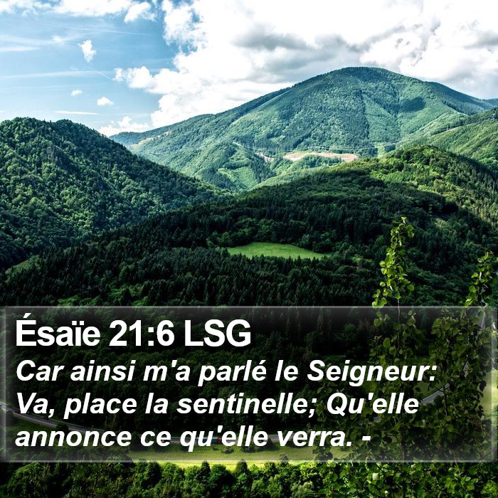 Ésaïe 21:6 LSG Bible Study