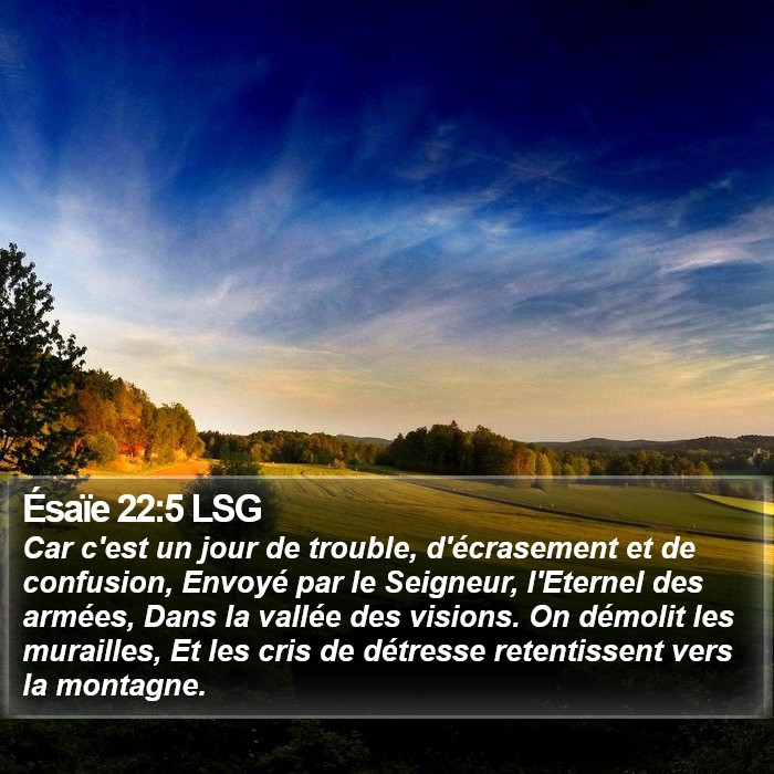 Ésaïe 22:5 LSG Bible Study