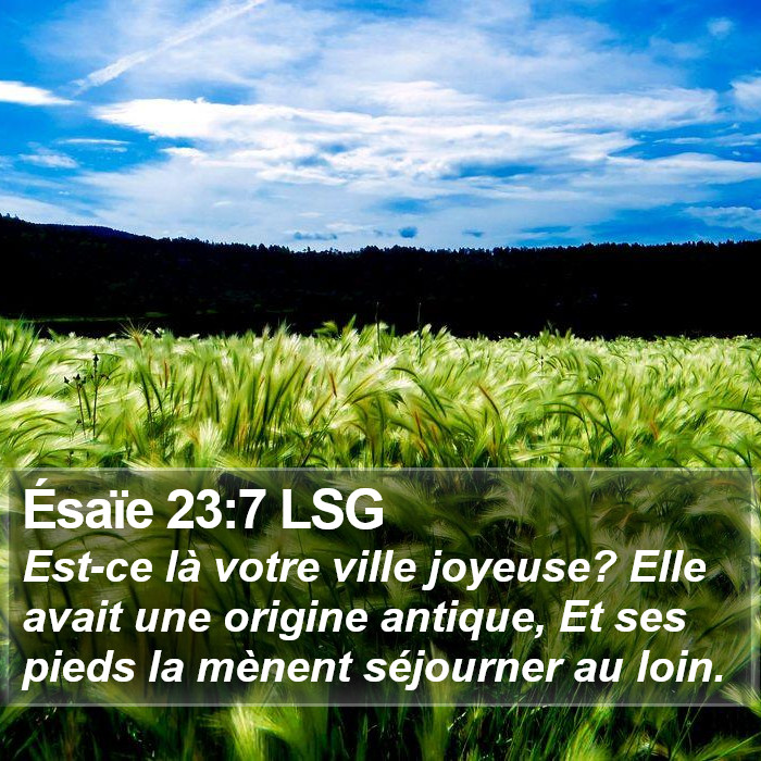 Ésaïe 23:7 LSG Bible Study