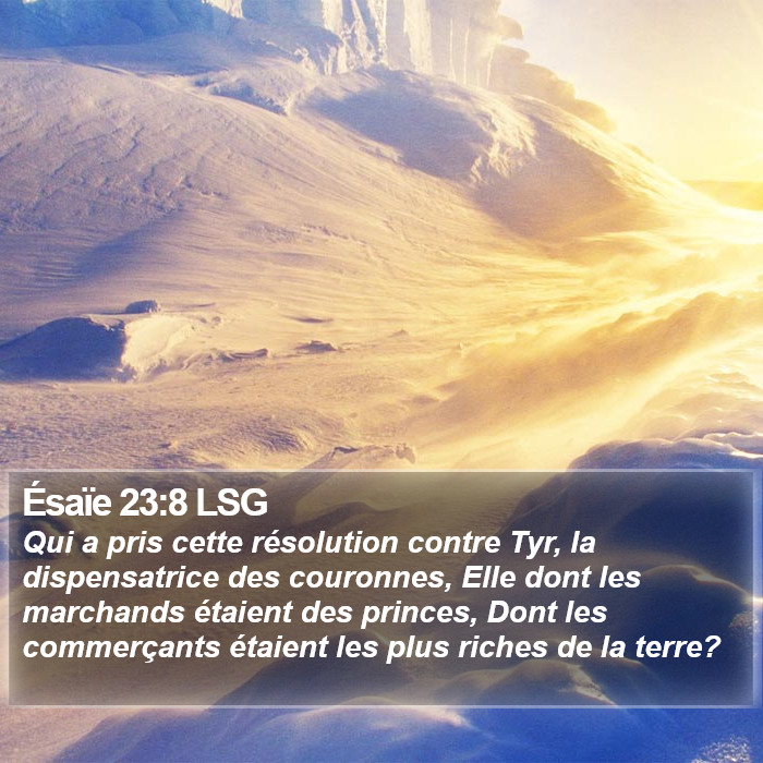 Ésaïe 23:8 LSG Bible Study