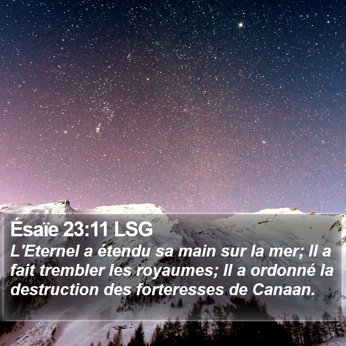 Ésaïe 23:11 LSG Bible Study