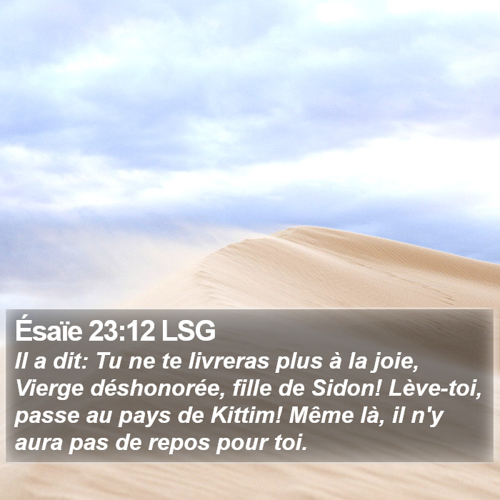 Ésaïe 23:12 LSG Bible Study