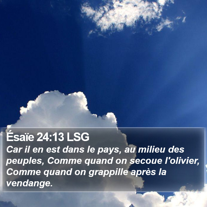 Ésaïe 24:13 LSG Bible Study