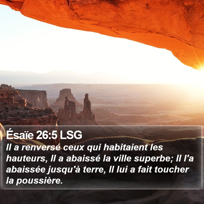 Ésaïe 26:5 LSG Bible Study