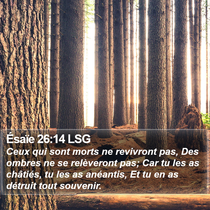 Ésaïe 26:14 LSG Bible Study