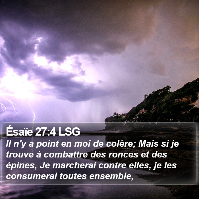 Ésaïe 27:4 LSG Bible Study