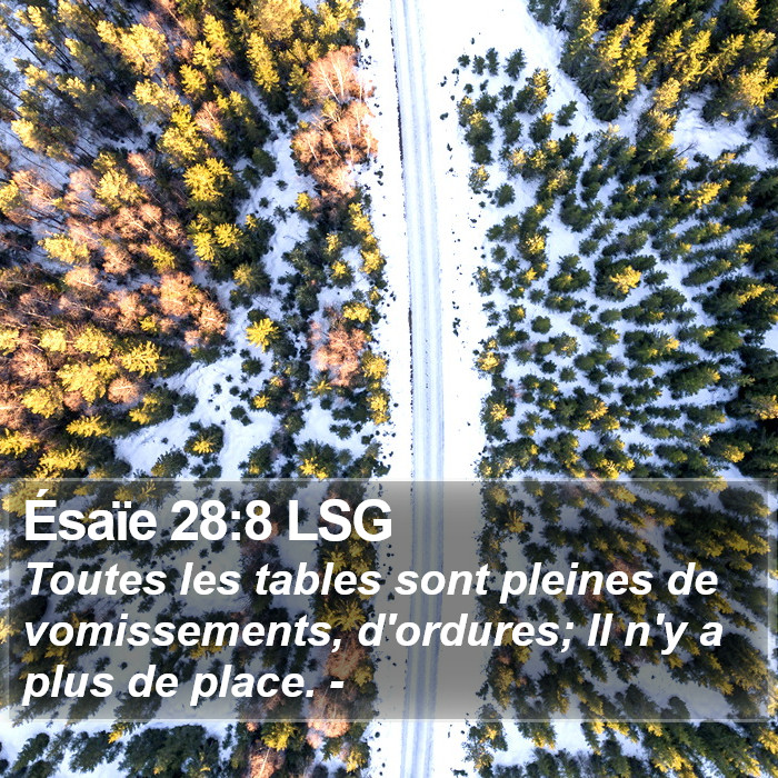 Ésaïe 28:8 LSG Bible Study