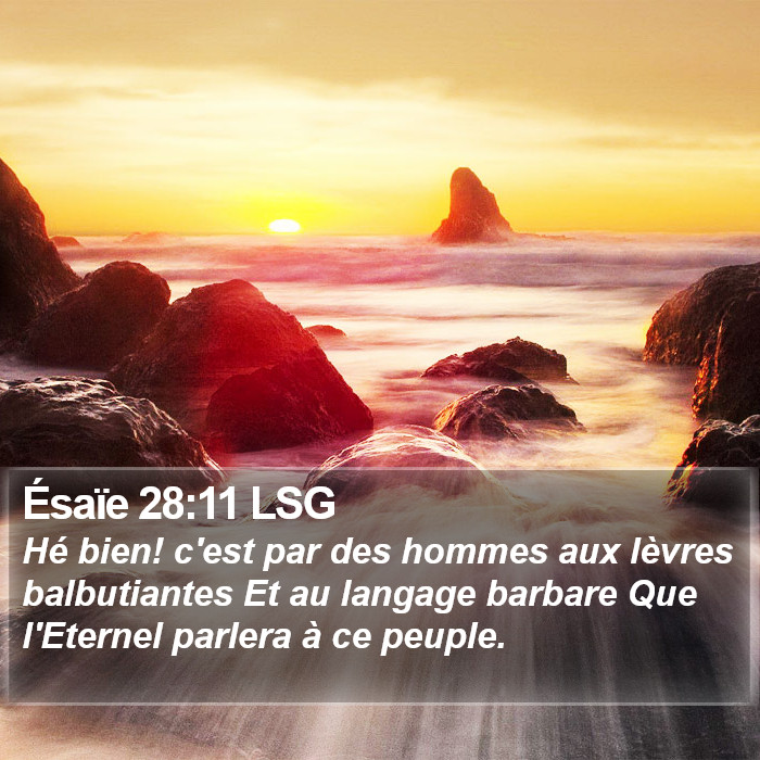 Ésaïe 28:11 LSG Bible Study