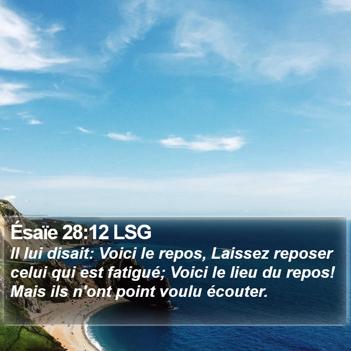 Ésaïe 28:12 LSG Bible Study