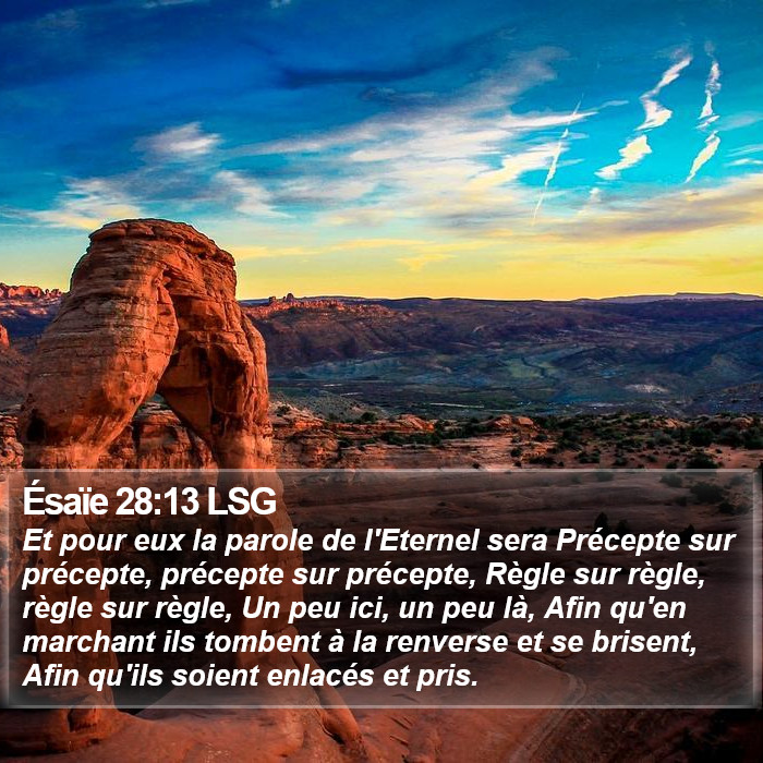 Ésaïe 28:13 LSG Bible Study