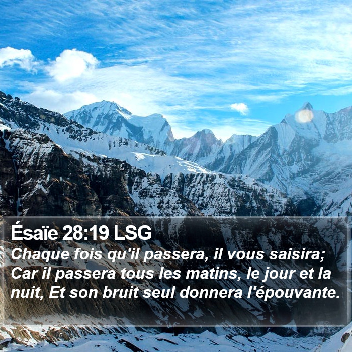 Ésaïe 28:19 LSG Bible Study