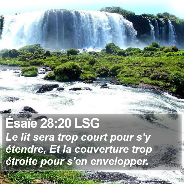 Ésaïe 28:20 LSG Bible Study