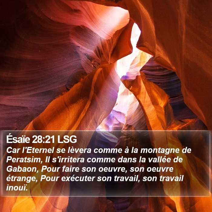 Ésaïe 28:21 LSG Bible Study