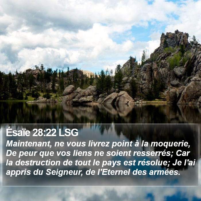 Ésaïe 28:22 LSG Bible Study