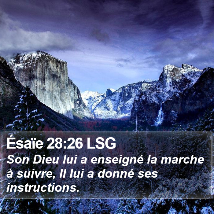 Ésaïe 28:26 LSG Bible Study