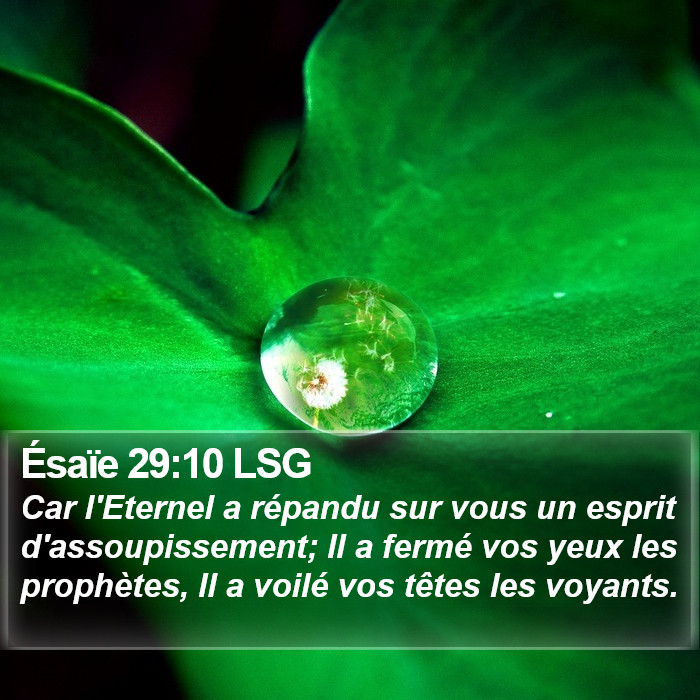 Ésaïe 29:10 LSG Bible Study