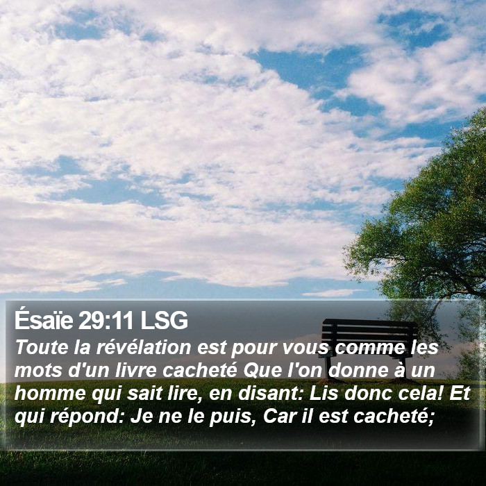 Ésaïe 29:11 LSG Bible Study