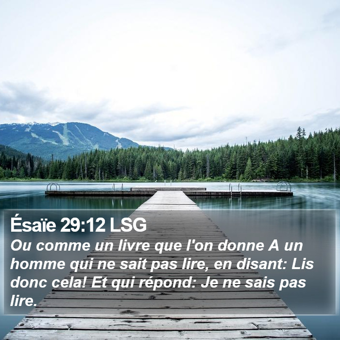 Ésaïe 29:12 LSG Bible Study