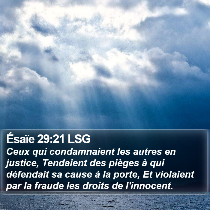 Ésaïe 29:21 LSG Bible Study