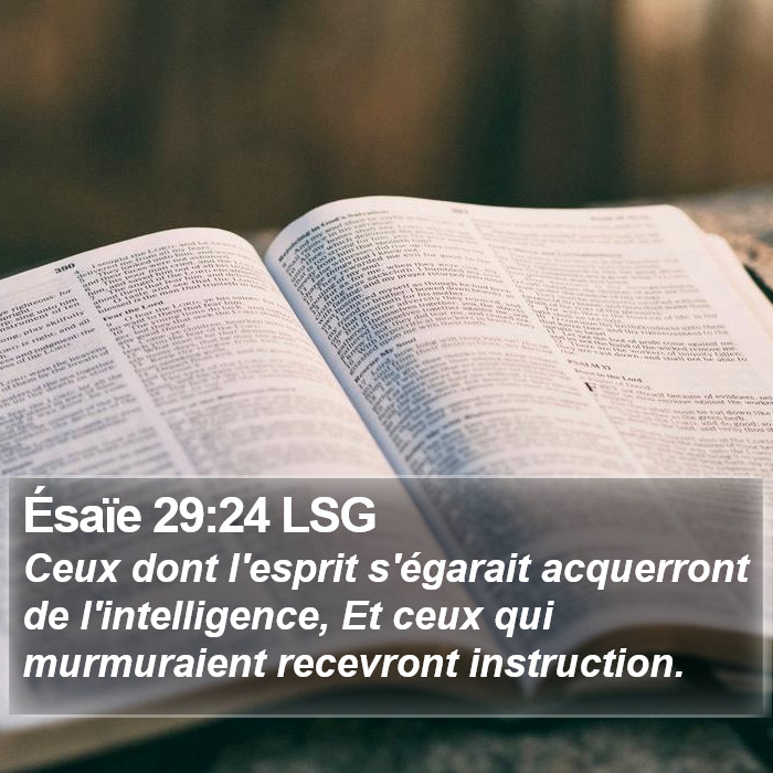 Ésaïe 29:24 LSG Bible Study