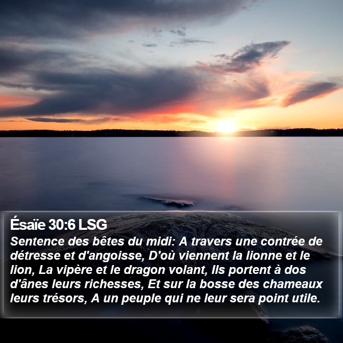 Ésaïe 30:6 LSG Bible Study