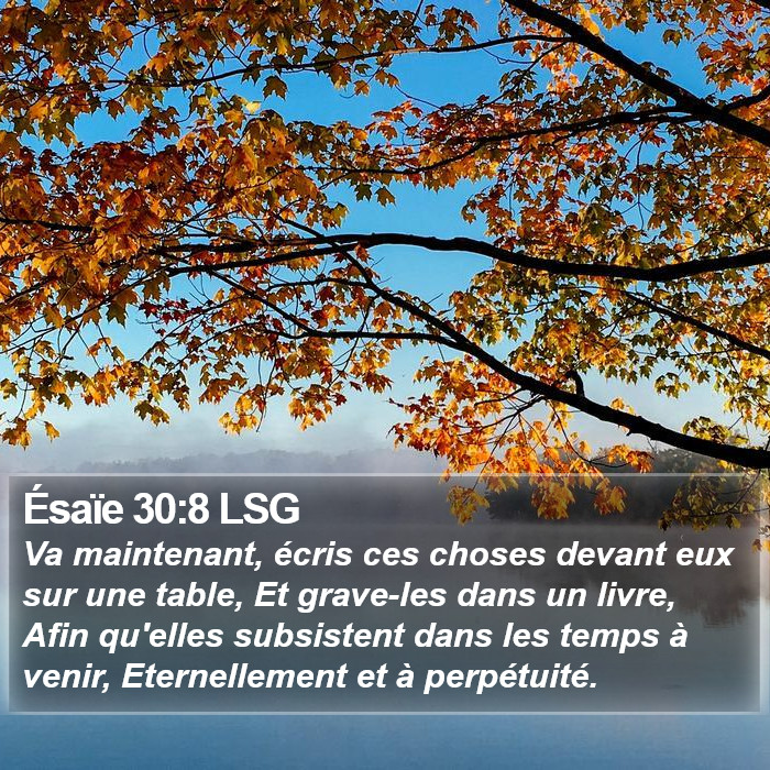 Ésaïe 30:8 LSG Bible Study