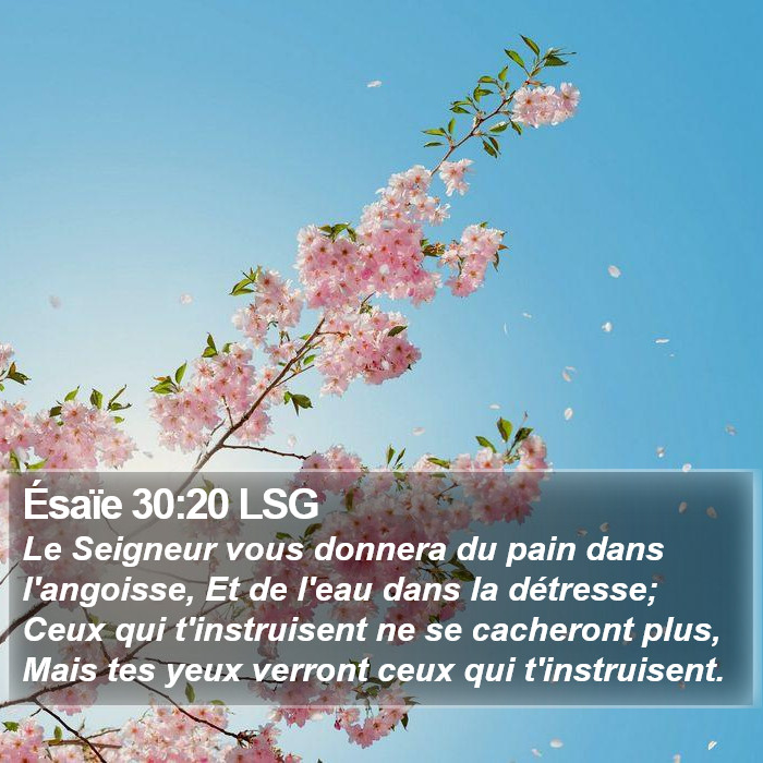 Ésaïe 30:20 LSG Bible Study