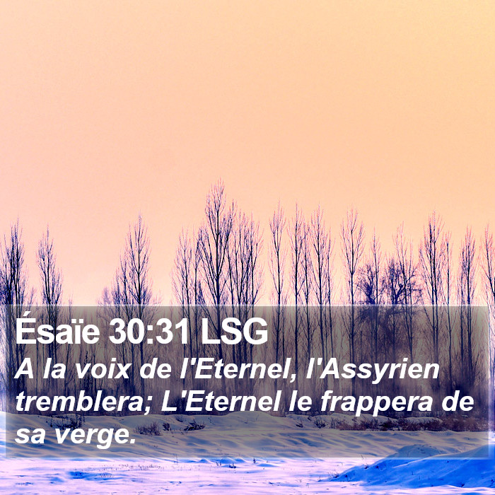 Ésaïe 30:31 LSG Bible Study