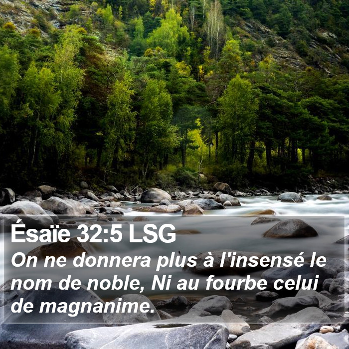 Ésaïe 32:5 LSG Bible Study