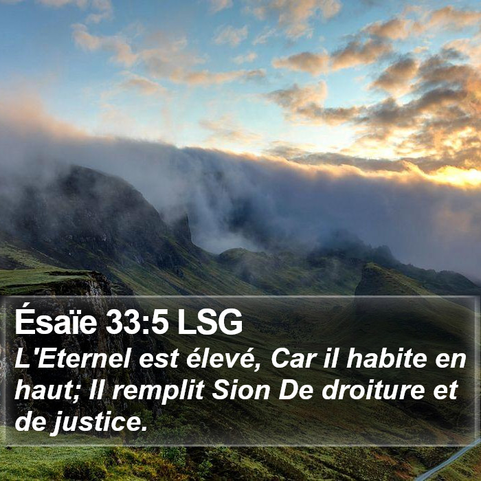 Ésaïe 33:5 LSG Bible Study