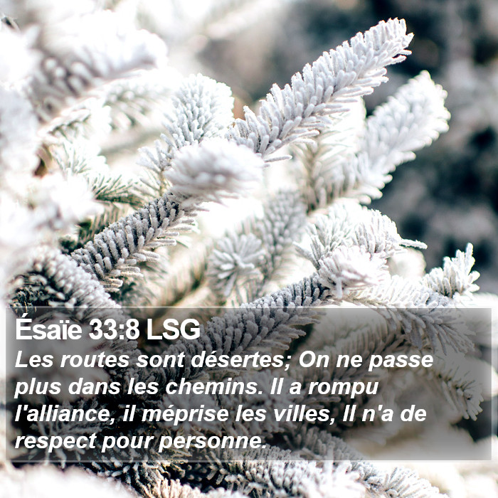 Ésaïe 33:8 LSG Bible Study