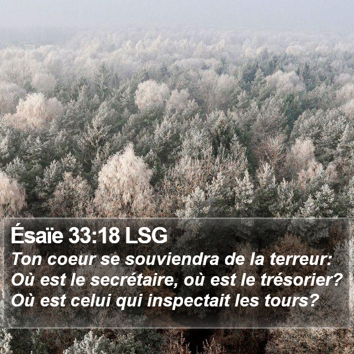 Ésaïe 33:18 LSG Bible Study