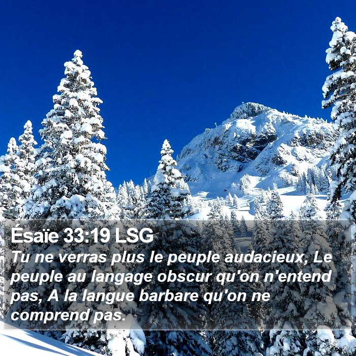 Ésaïe 33:19 LSG Bible Study