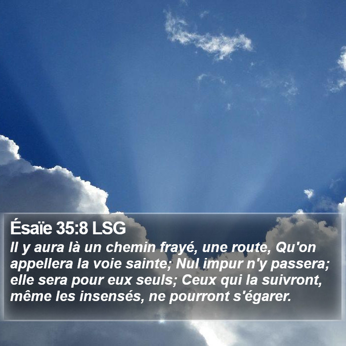 Ésaïe 35:8 LSG Bible Study