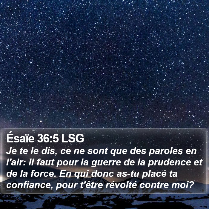 Ésaïe 36:5 LSG Bible Study