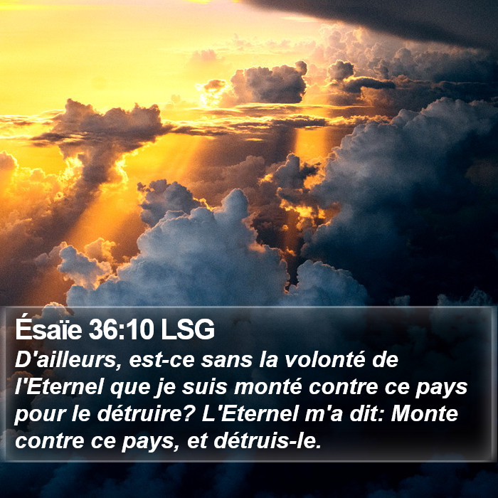 Ésaïe 36:10 LSG Bible Study