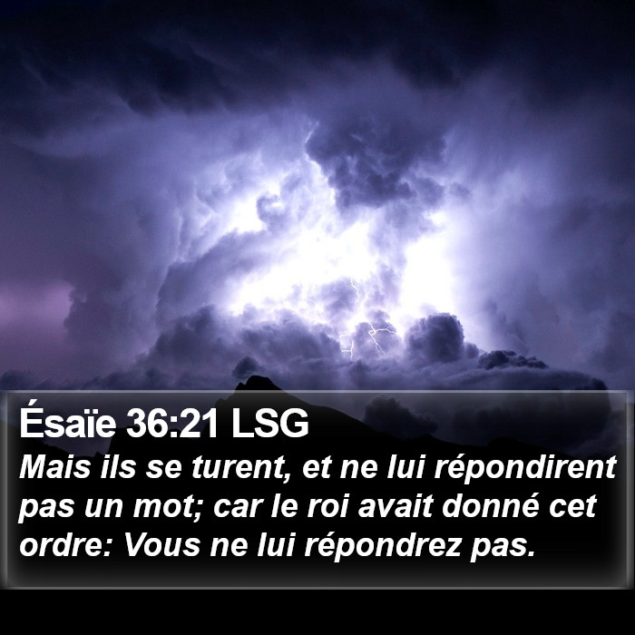 Ésaïe 36:21 LSG Bible Study