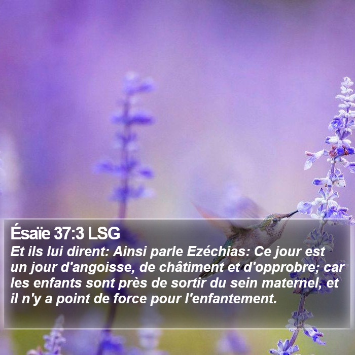 Ésaïe 37:3 LSG Bible Study