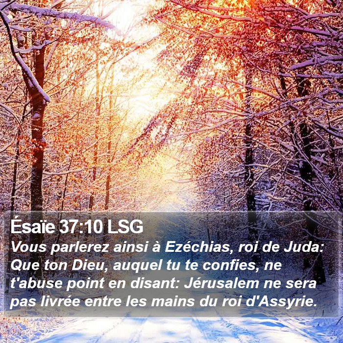 Ésaïe 37:10 LSG Bible Study