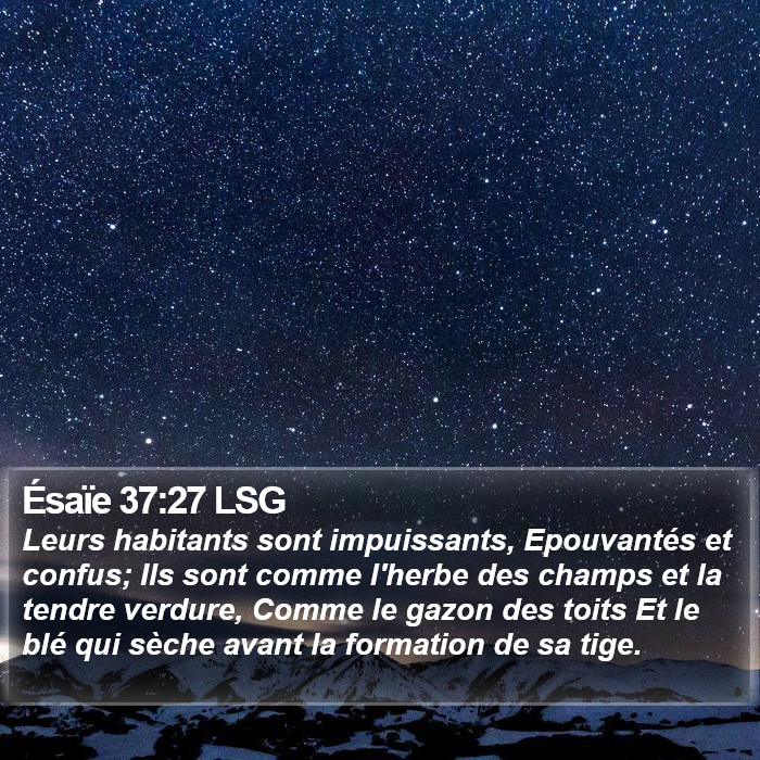 Ésaïe 37:27 LSG Bible Study